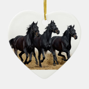 Black horse ceramic tree decoration