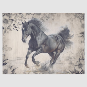 Black Horse Decoupage Tissue Paper