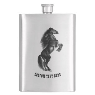 Black Horse Flask with Custom Text