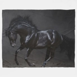 BLACK HORSE FLEECE BLANKET