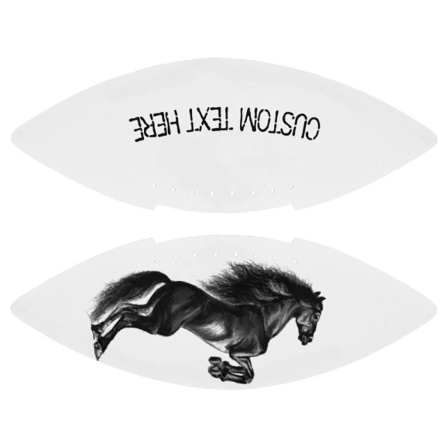 Black Horse Football with Custom Text (Panels)