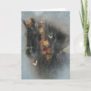 Black Horse Friesian - Greeting Card
