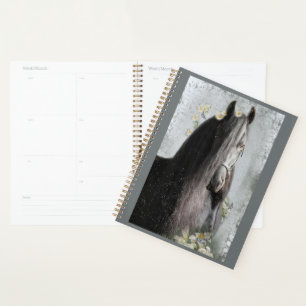 Black Horse Friesian Horse - Calendar, Planner