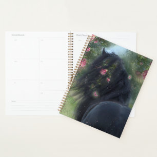 Black Horse Friesian Horse - Calendar, Planner