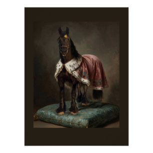 Black Horse Friesian - Poster