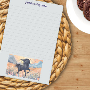 Black Horse Girl Wildflower Personalised Slogan Post-it Notes
