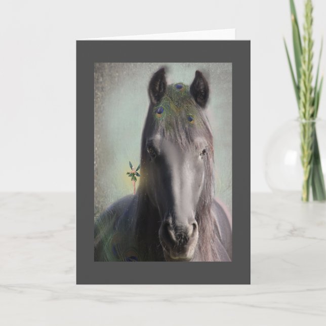 Black Horse - Greeting Card (Front)