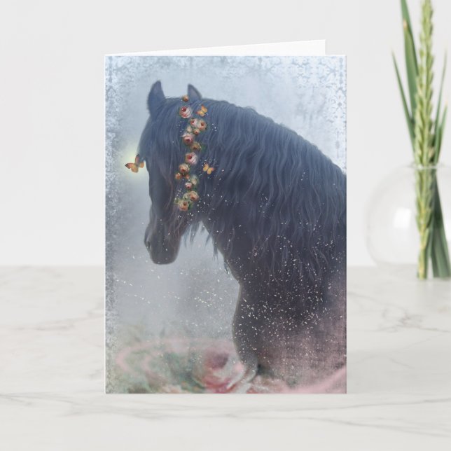 Black Horse - Greeting Card (Front)