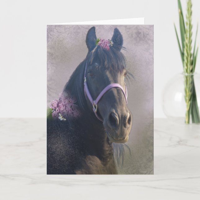 Black Horse - Greeting Card (Front)