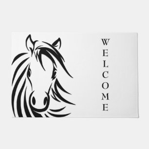 Black Horse Head Doormat