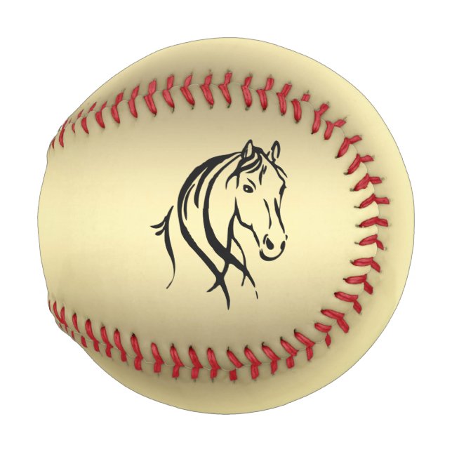 Black Horse Head Gold Baseball (Front Right)