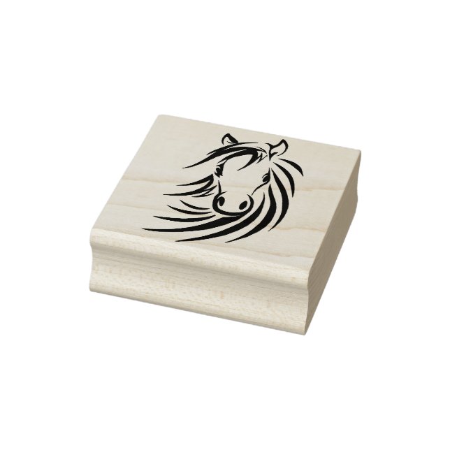 Black Horse Head Rubber Stamp (Stamp)