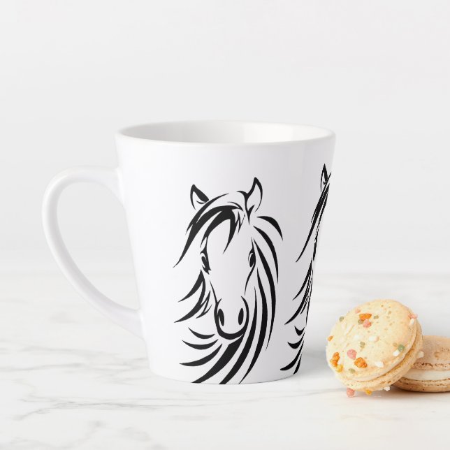 Black Horse Heads Latte Mug (In Situ)