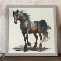 Black Horse Modern Abstract painting