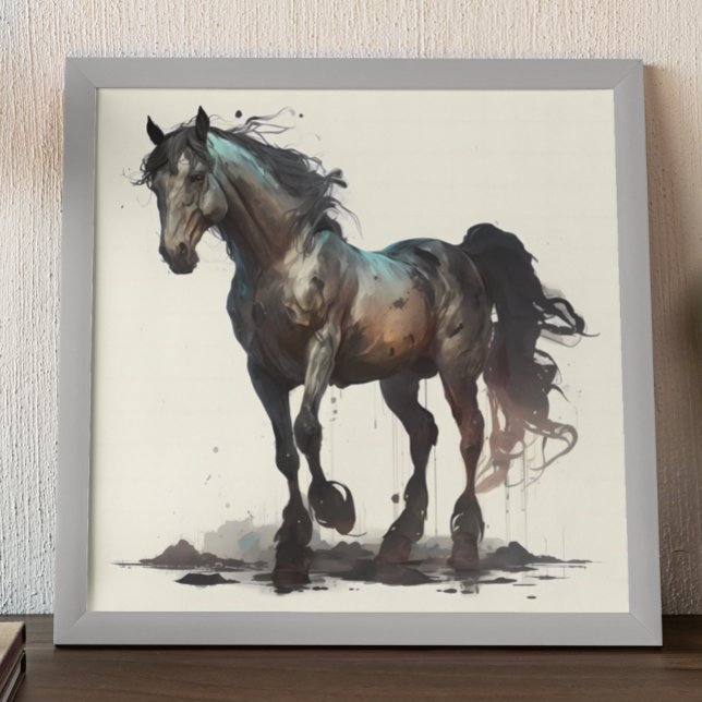 Black Horse Modern Abstract painting Poster (Creator Uploaded)