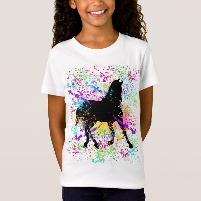 Black Horse Paint Splatter T-Shirt (Front)