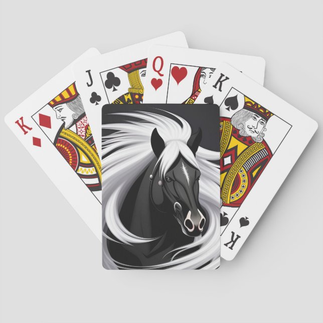 Black Horse Poker Gift For Card Players (Back)