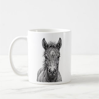 Black Horse Portrait Coffee Mug
