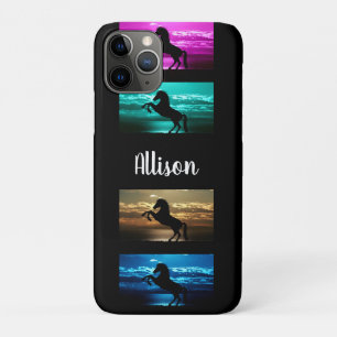 Black Horse Purple, Blue, Teal, Golden Sky & Water Case-Mate iPhone Case