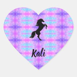 Black Horse Rearing Custom Purple Sticker