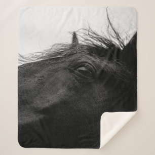 BLACK HORSE SHERPA BLANKET
