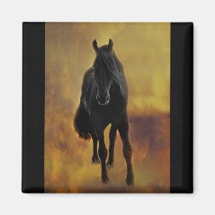 Black Horse Silhouette Magnet