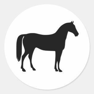 Black Horse Silhouette on White stickers