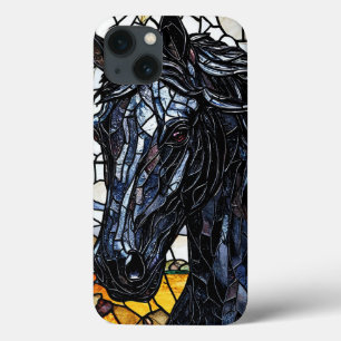 Black Horse Stained Glass iPhone 13 Case