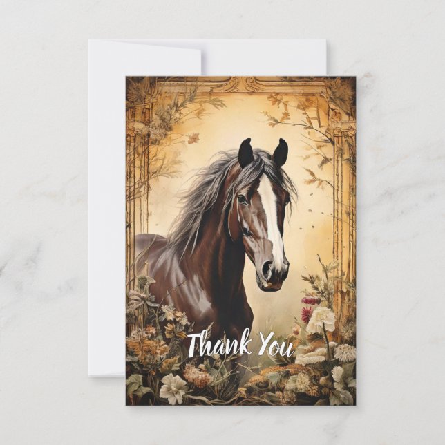 Black Horse  Thank You Card (Front)
