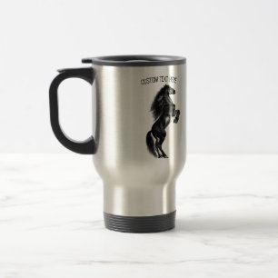 Black Horse Travel Mug with Custom Text