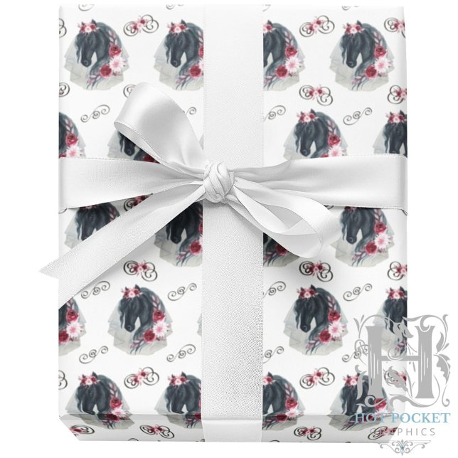Black Horse Wedding Wrapping Paper (Creator Uploaded)