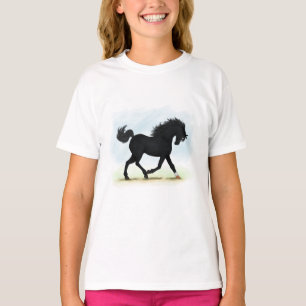 Black Horse with Star & Sock (Black Beauty) T-Shirt