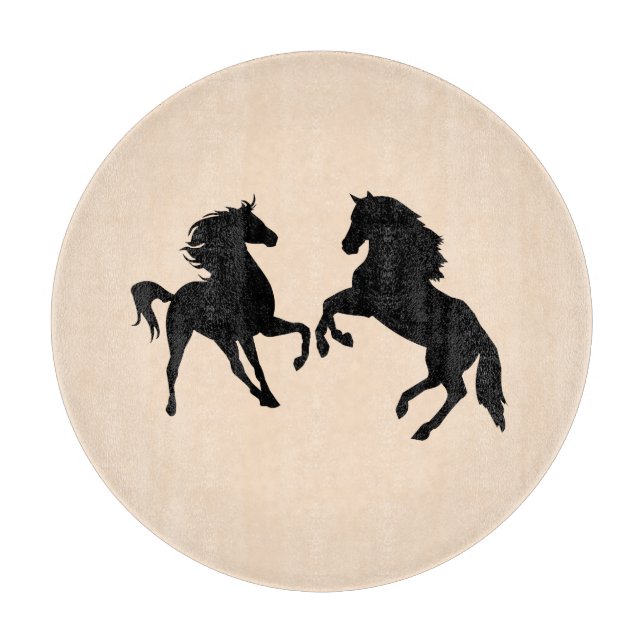 Black Horses - Choose / Add Your Colour / Text Cutting Board (Front)