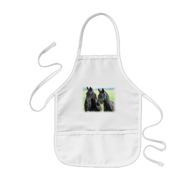 Black Horses Design Children's Apron (Front)