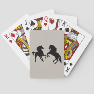 Black Horses - Drawing - Choose / Add Your Colour Playing Cards
