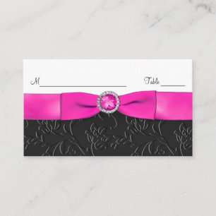 Black, Hot Pink, and White Placecards