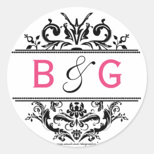 Black & Hot Pink Crest Envelope Seal