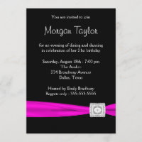 Black Hot Pink Diamond 21st Birthday Party