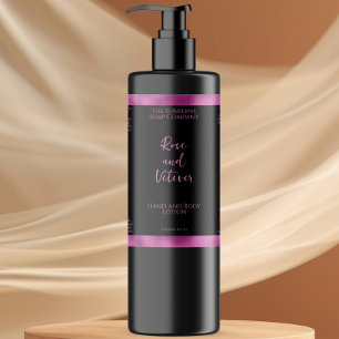 Black & hot pink faux foil cosmetics bottle label