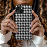 Black Houndstooth iPhone 15 Case<br><div class="desc">Stylish custom phone case personalised with your monogram initial,  name or other custom text over a cute trendy background pattern. Click Customise It to add your own text and photos and create a unique one of a kind case design!</div>