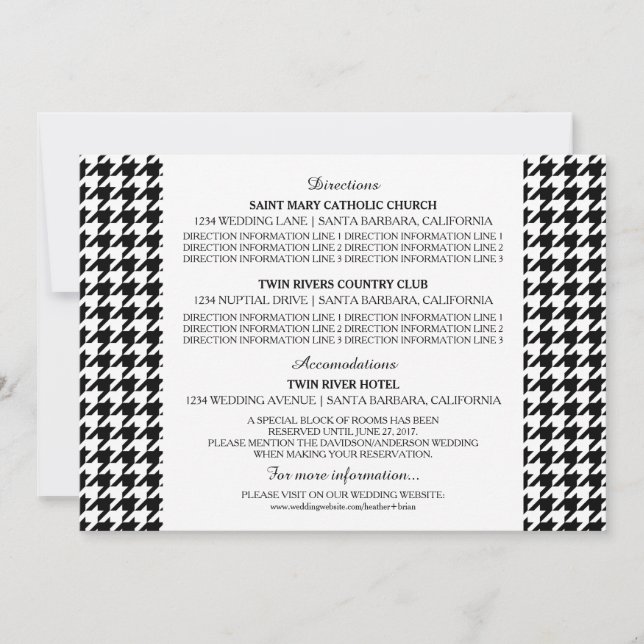 Black Houndstooth Information Card (Front)