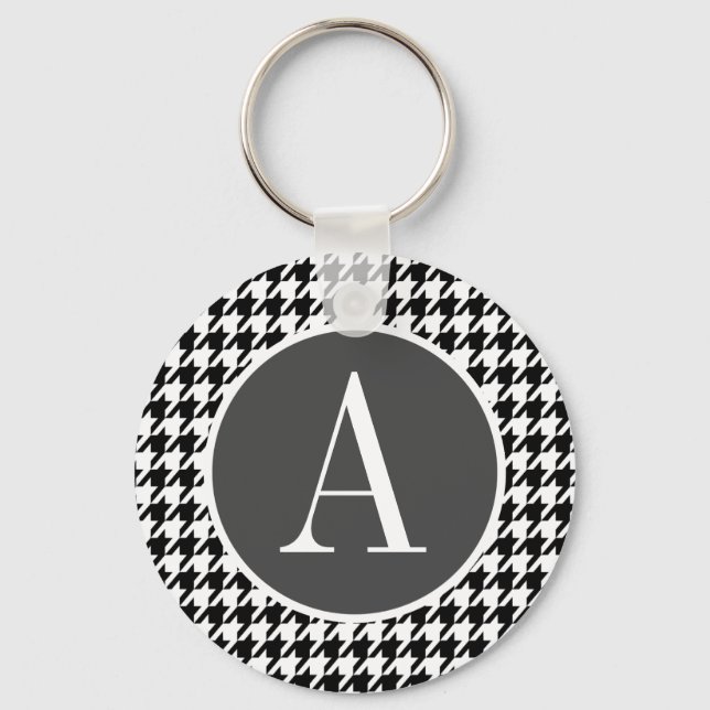 Black Houndstooth Key Ring (Front)