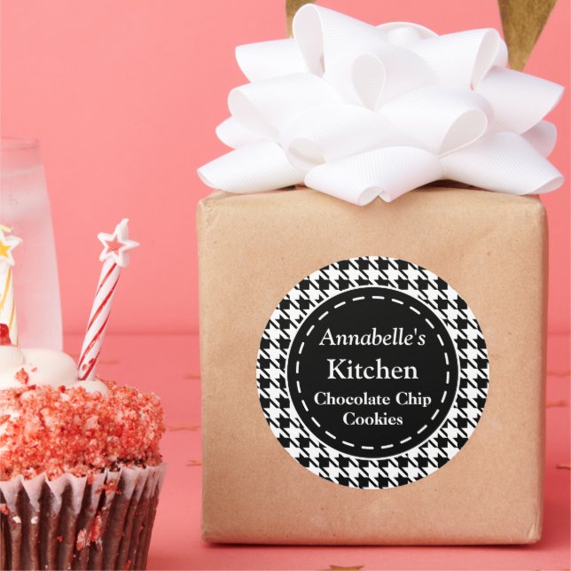 Black Houndstooth Kitchen Stickers (Party)
