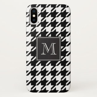 Black Houndstooth Monogram iPhone X Case