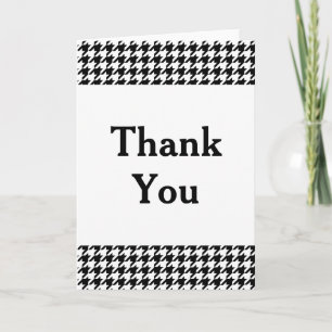Black Houndstooth Thank You Card