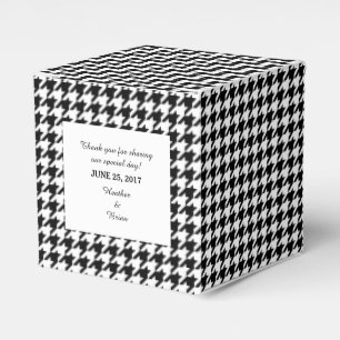 Black Houndstooth Wedding Favour Box