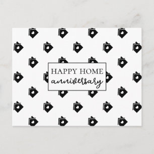 Black House Key Pattern Home Anniversary Postcard