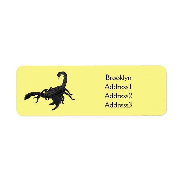 Black hungry scorpion cartoon illustration (Front)