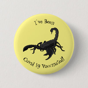 Black hungry scorpion cartoon illustration 6 cm round badge