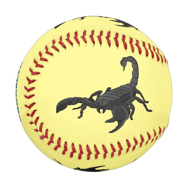 Black hungry scorpion cartoon illustration  baseball (Front Left)